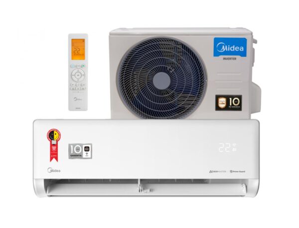 Ar-condicionado Split Hi Wall  Midea 9.000 BTUs Inverter Quente e Frio Ecomaster AI Wi-Fi – 38AGVQI09M5