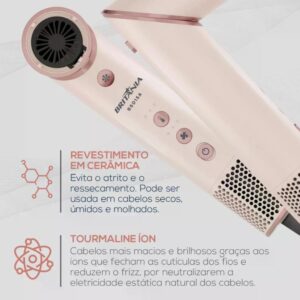 Secador de Cabelo Britânia 1450W com 5 Acessórios Profissional Potente Leve com Modelador 127V – BSD15A
