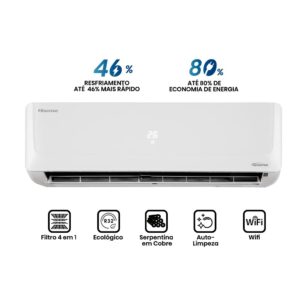 Ar-condicionado Split Hi Wall Hisense 12.000 BTUs Inverter Frio – AS-12TW2RLRCK00E