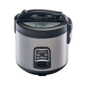 Panela Elétrica de Arroz Agratto 6 Xícaras Inox com Visor de Vidro 220V – PAI6X