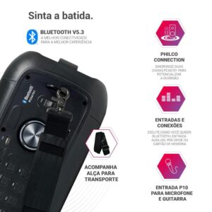 Caixa de Som Philco Extreme Flash Light 650W Bivolt – PCX6701