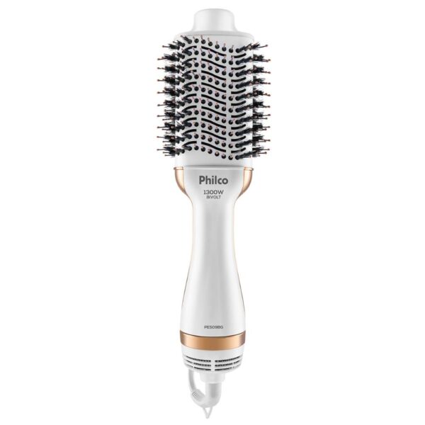 Escova Secadora Philco Bivolt 4 em 1 1300W Branca e Dourada – PES09BG