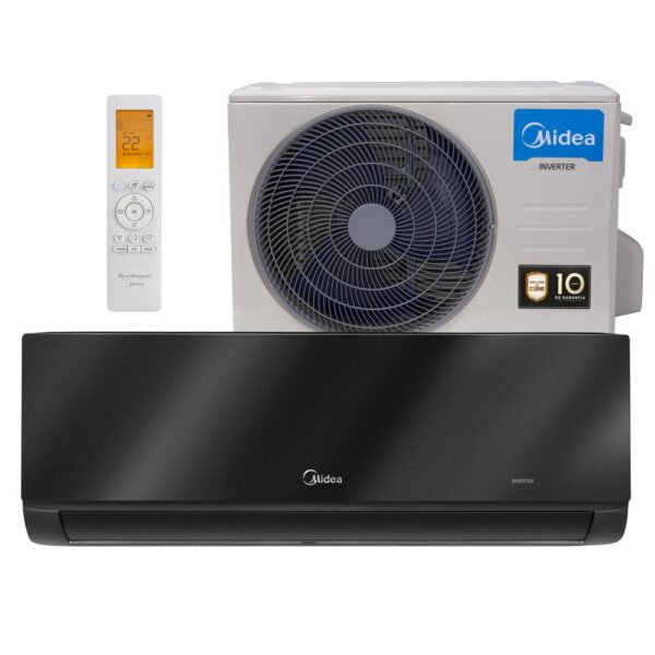 Ar-condicionado Split Hi Wall  Midea 12.000 BTUs Inverter Quente e Frio Black Edition Wi-Fi – 38MGVQI12M5