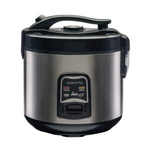 Panela Elétrica de Arroz Agratto 6 Xícaras Inox com Visor de Vidro 220V – PAI6X
