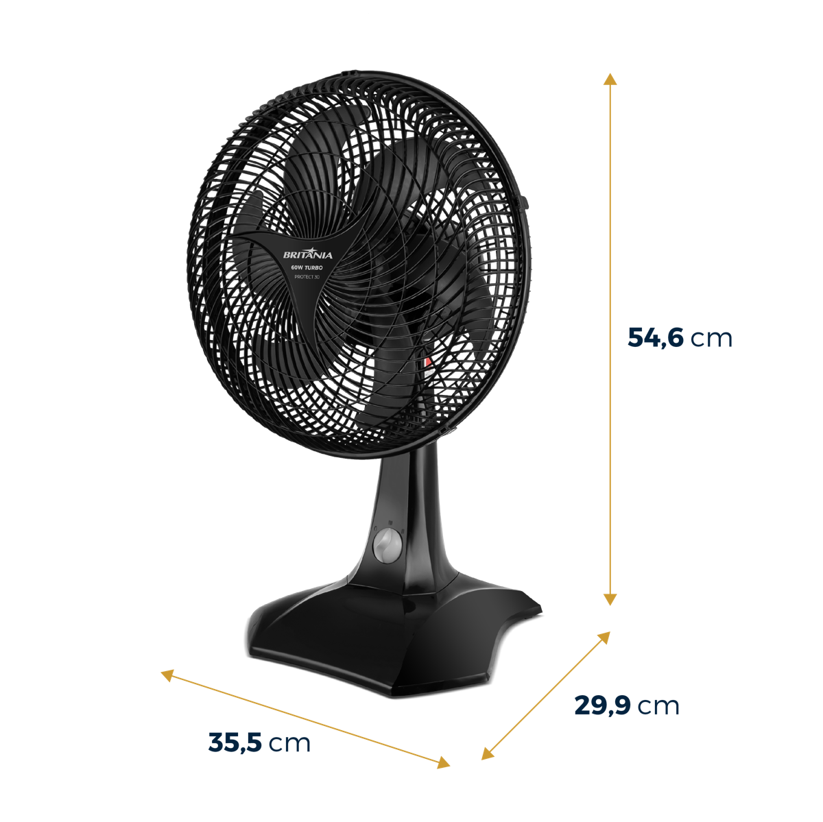 Ventilador Britânia 2 em 1 Turbo 60W Protect 30 Six