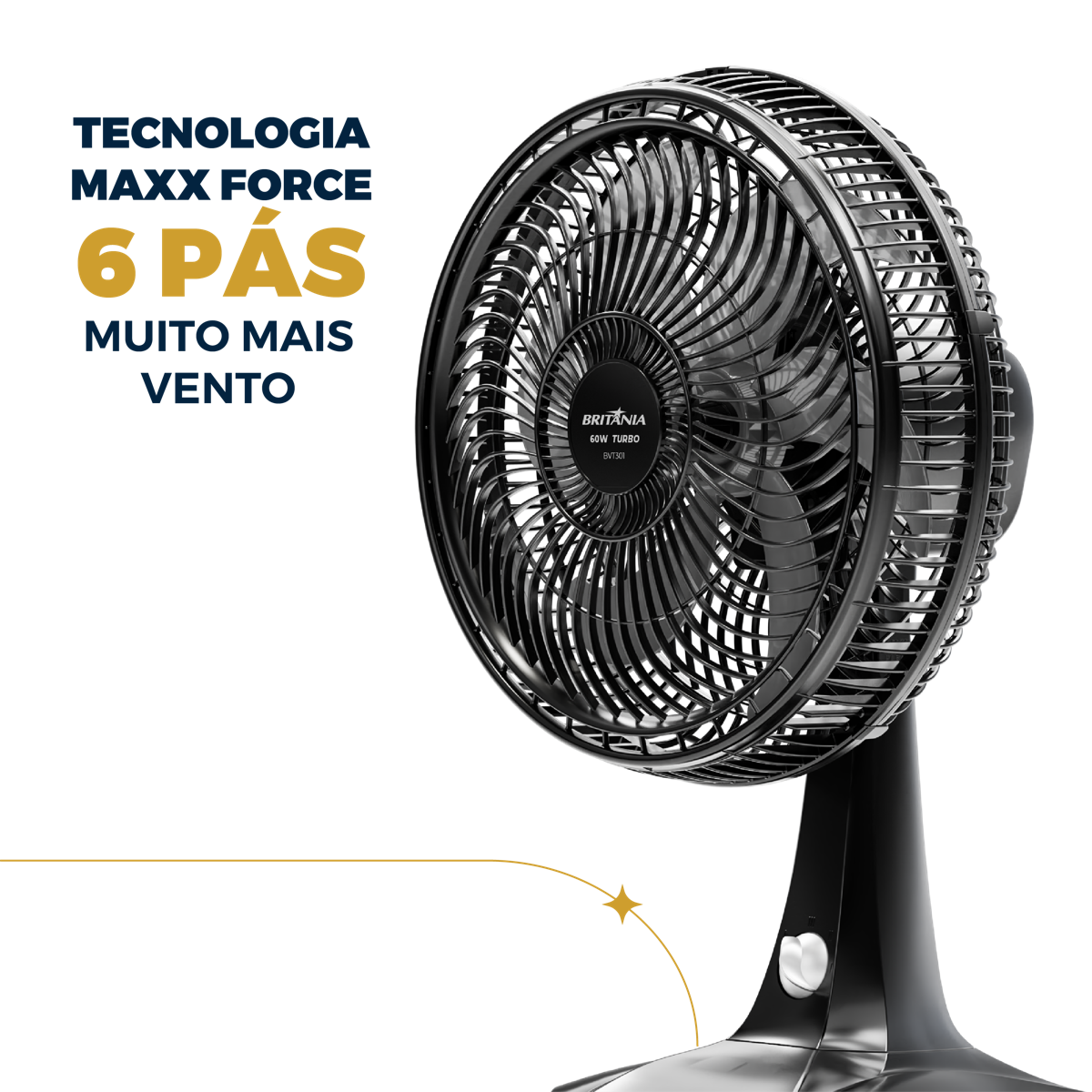 Ventilador Britânia Tecnologia Maxx Force 60W BVT301