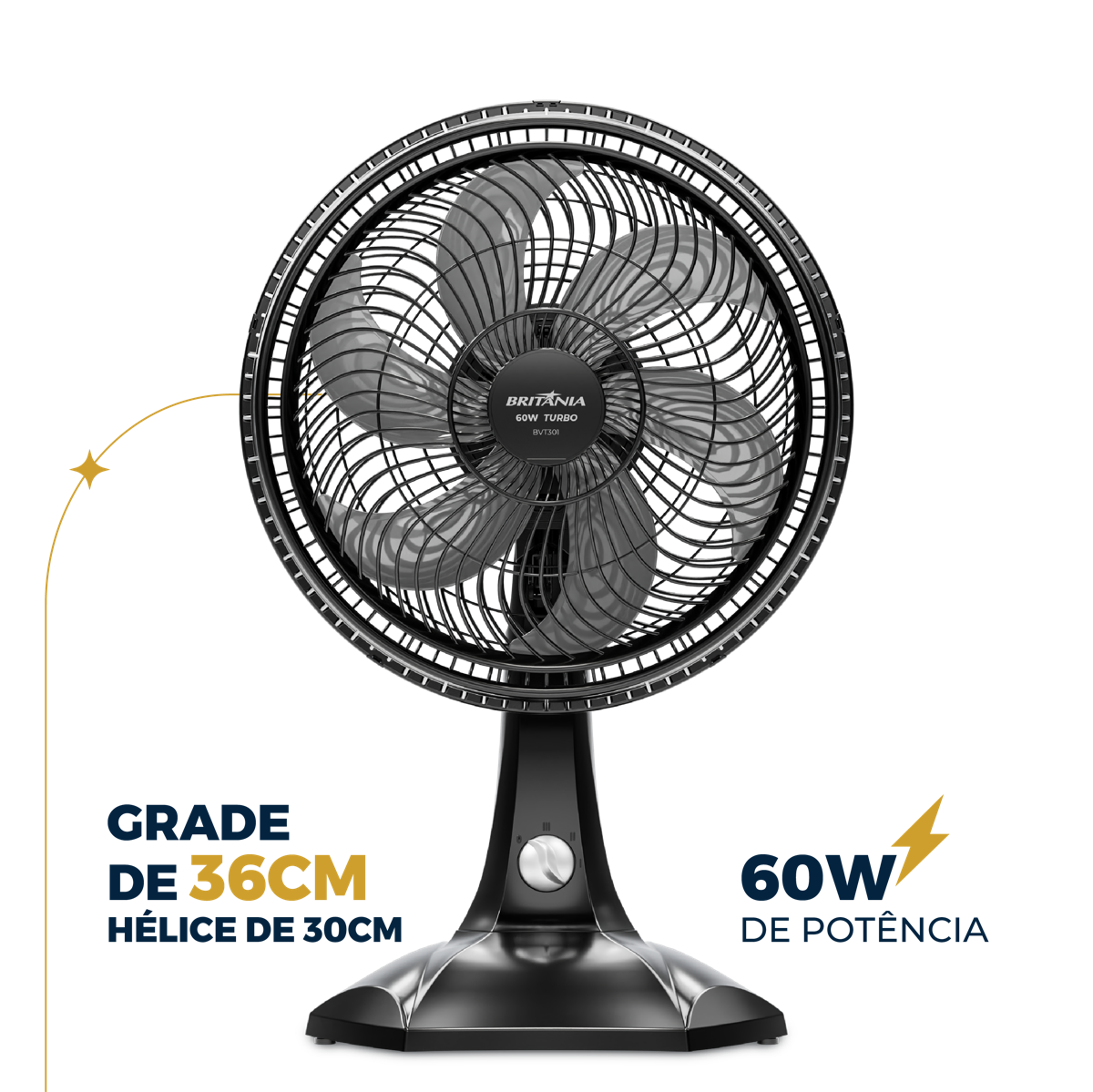 Ventilador Britânia Tecnologia Maxx Force 60W BVT301