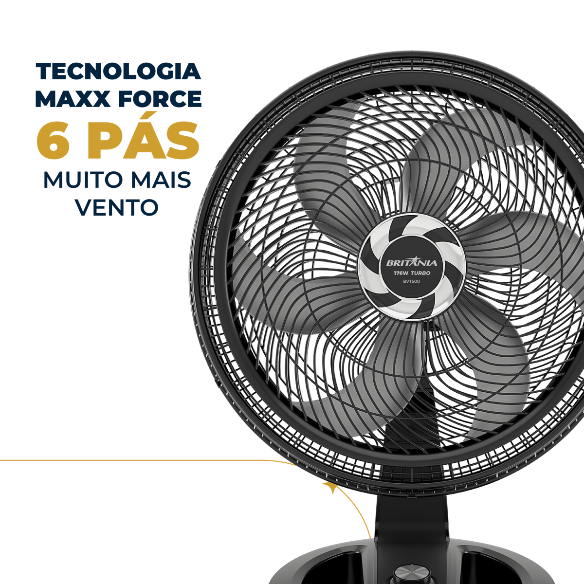 Ventilador Britânia BVT500 2 em 1 Maxx Force 6 Pás 176W