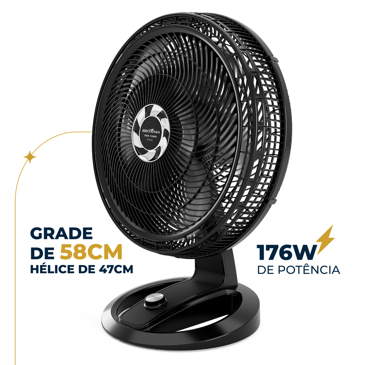 Ventilador Britânia BVT500 2 em 1 Maxx Force 6 Pás 176W