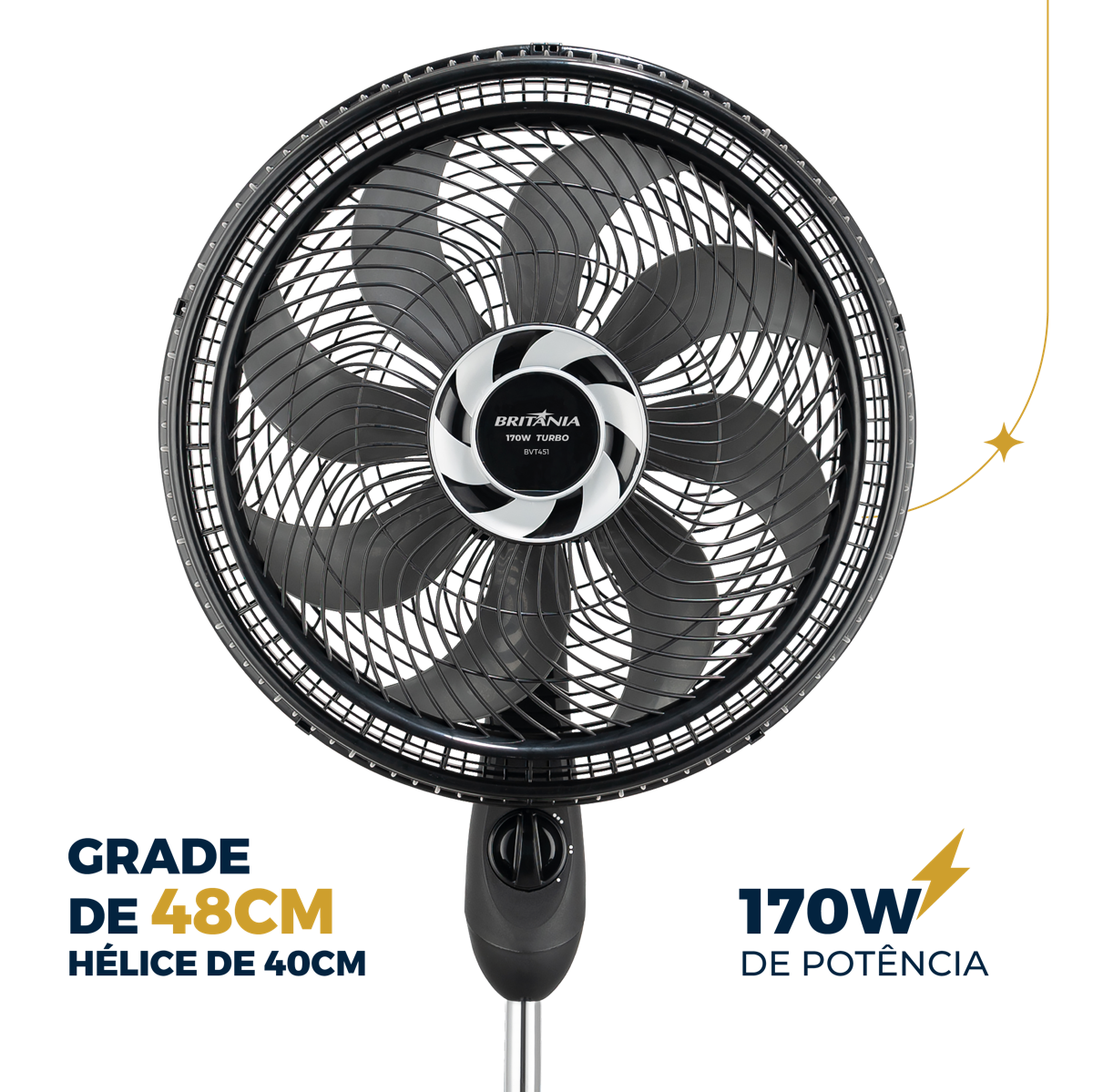 Ventilador de Coluna Britânia BVT451 Maxx Force 170W