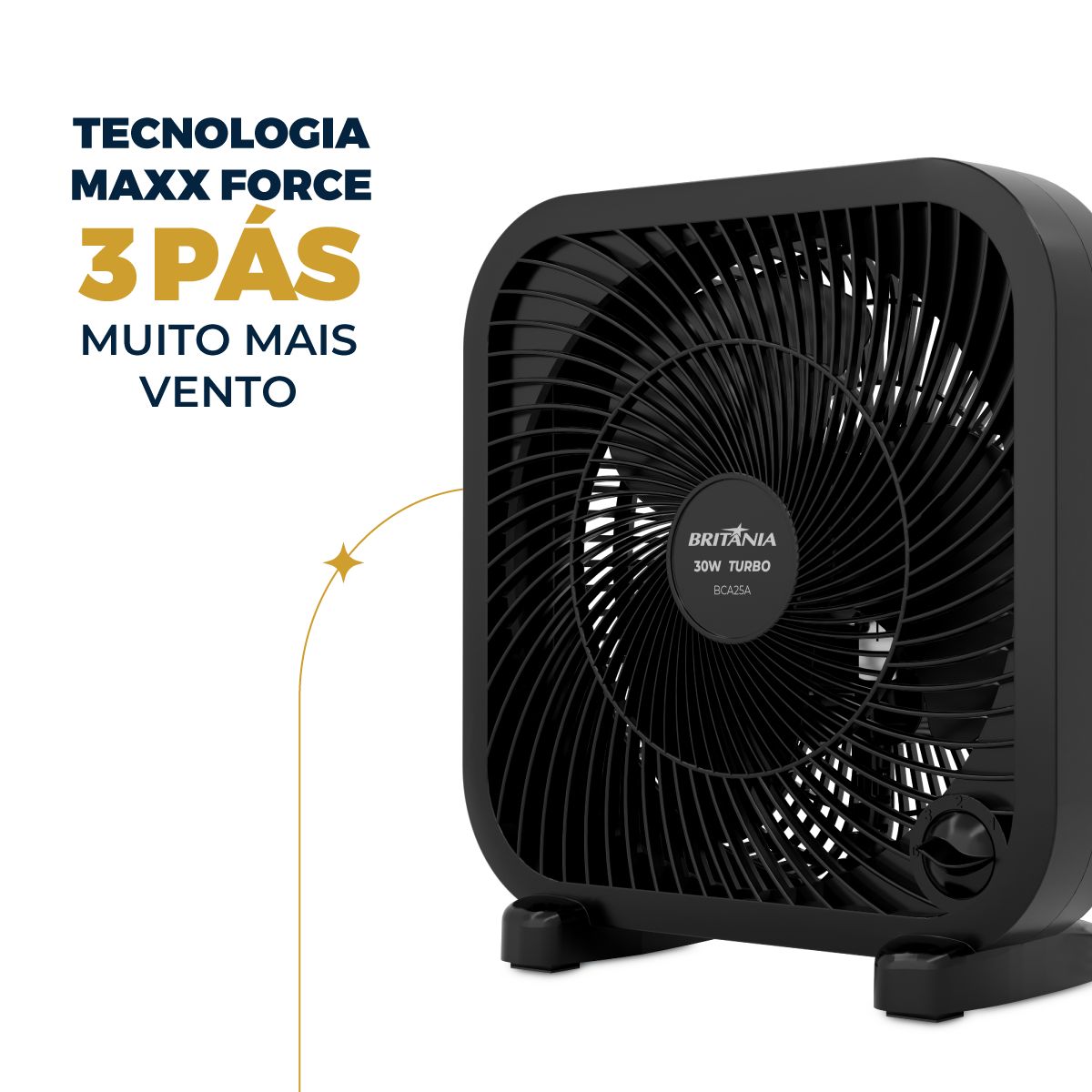 Ventilador Circulador Britânia 30W 3 Velocidades BCA25A