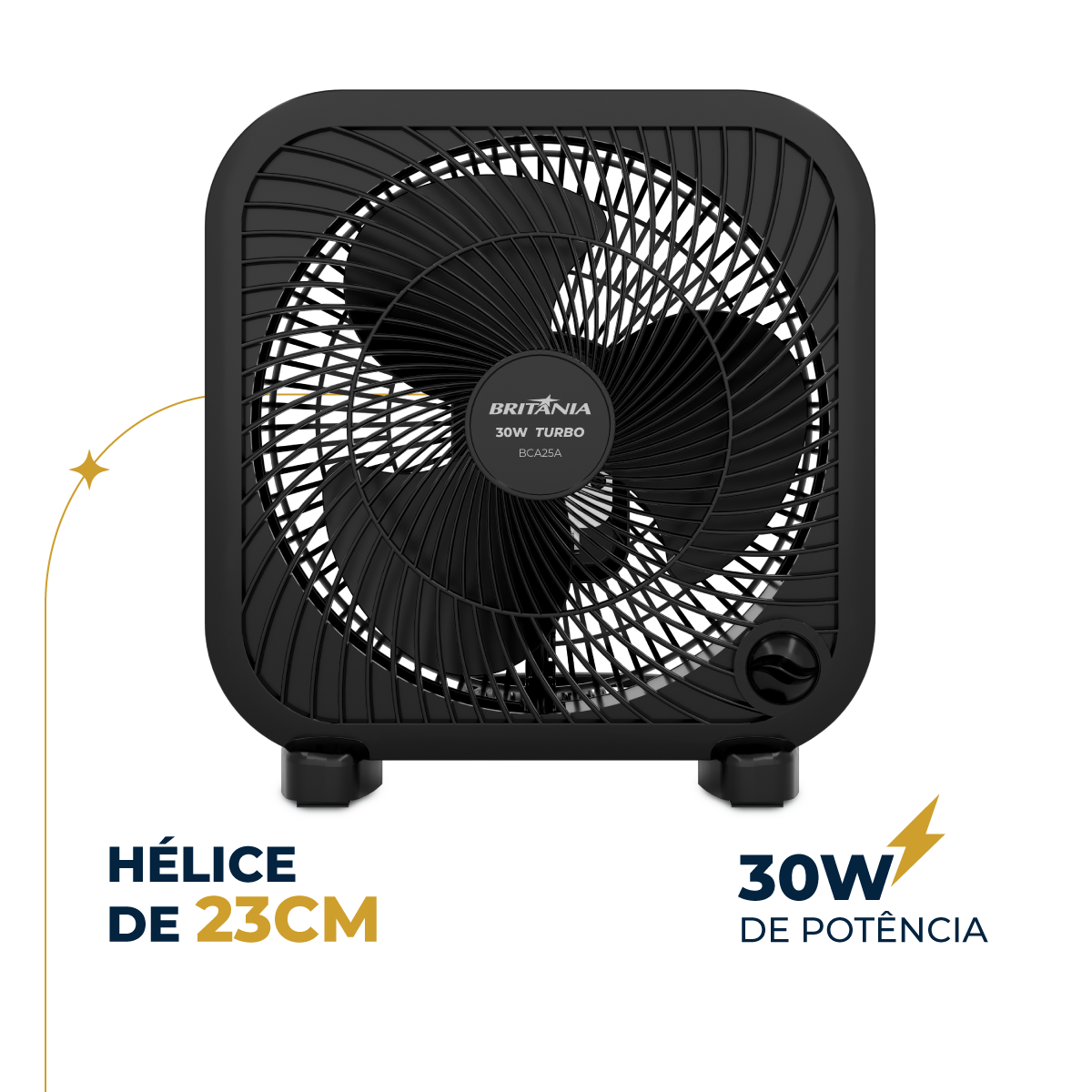 Ventilador Circulador Britânia 30W 3 Velocidades BCA25A