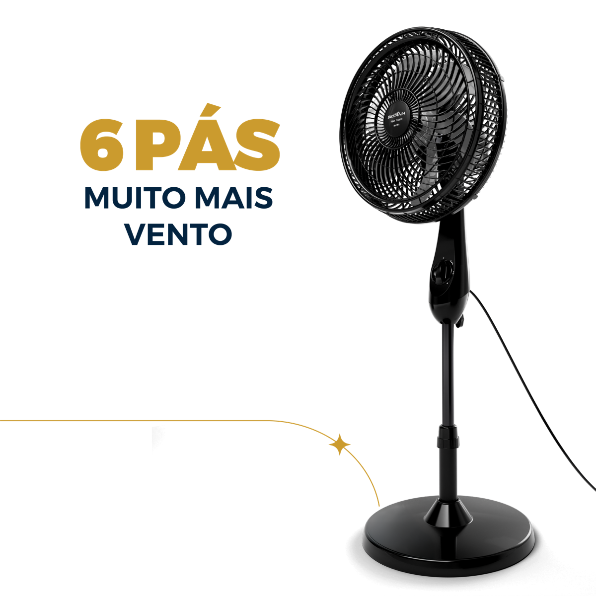 Ventilador de Coluna Britânia 6 Pás de 30cm 75W BVC31A2
