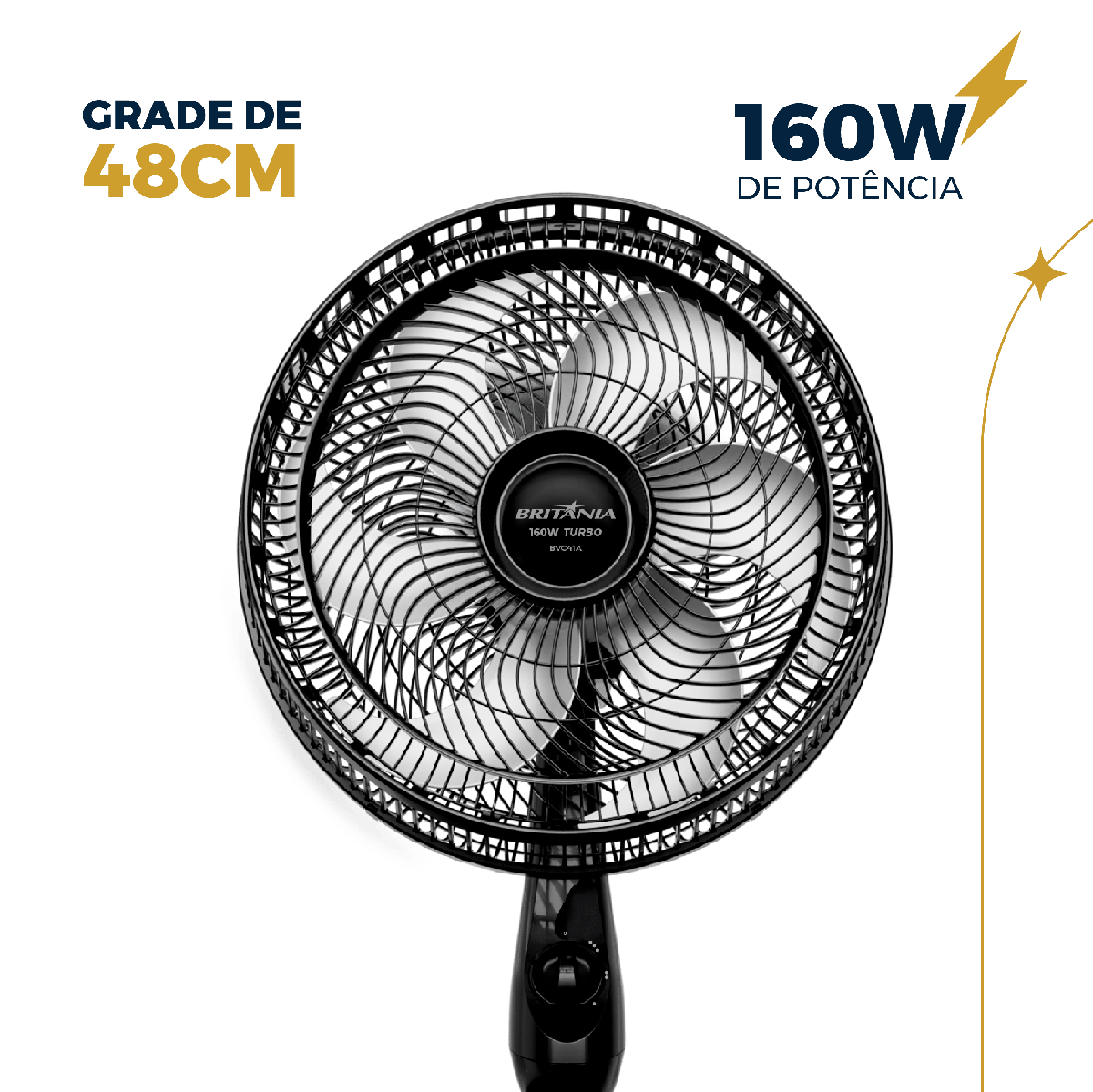 Ventilador de Coluna Britânia 6 Pás de 40cm 160W BVC41A