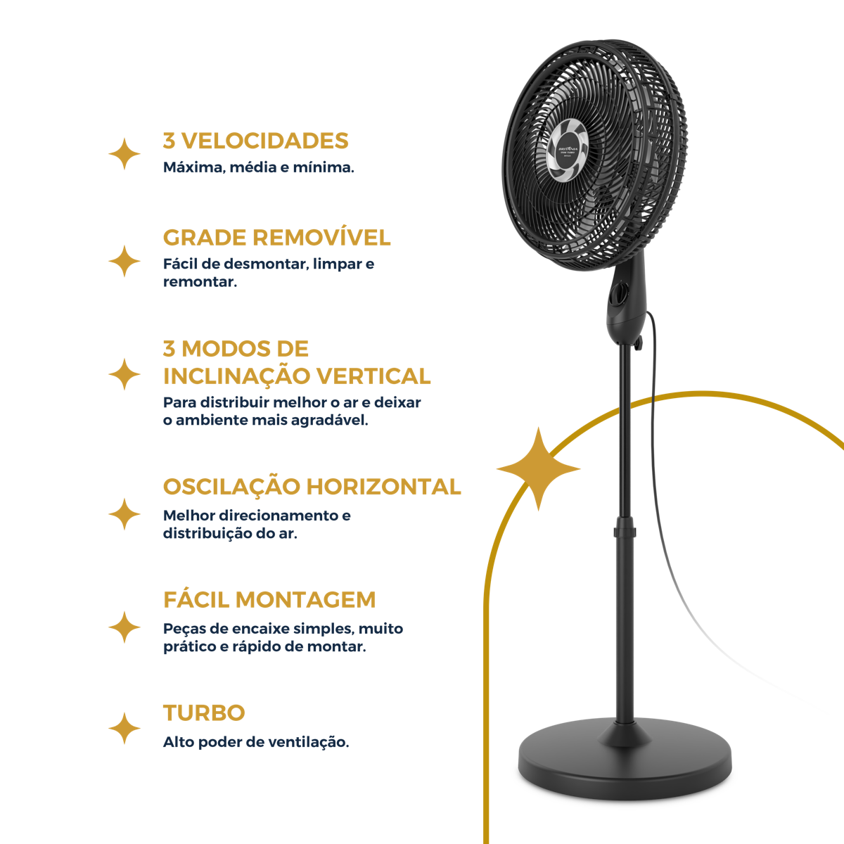 Ventilador de Coluna Britânia 8 Pás de 40cm 170W BVC42A