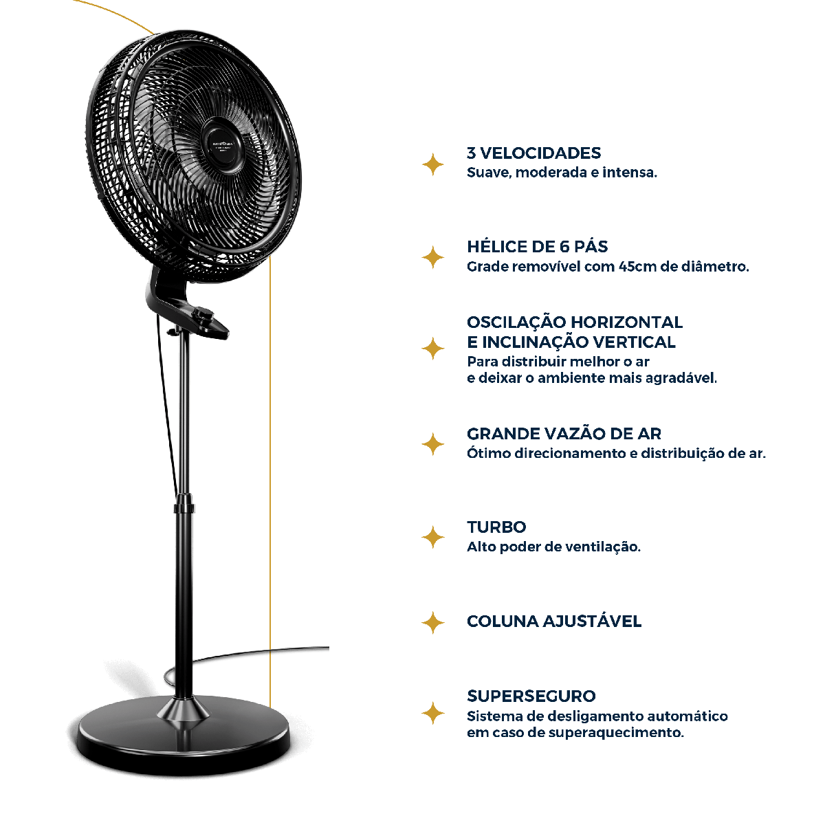 Ventilador de Coluna Britânia Maxx Force 175W BVC51A
