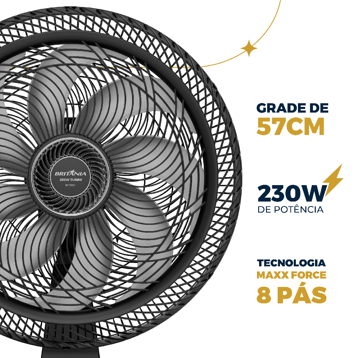 Ventilador 2 em 1 Britânia Maxx Force 8 Pás 230W BVT50T