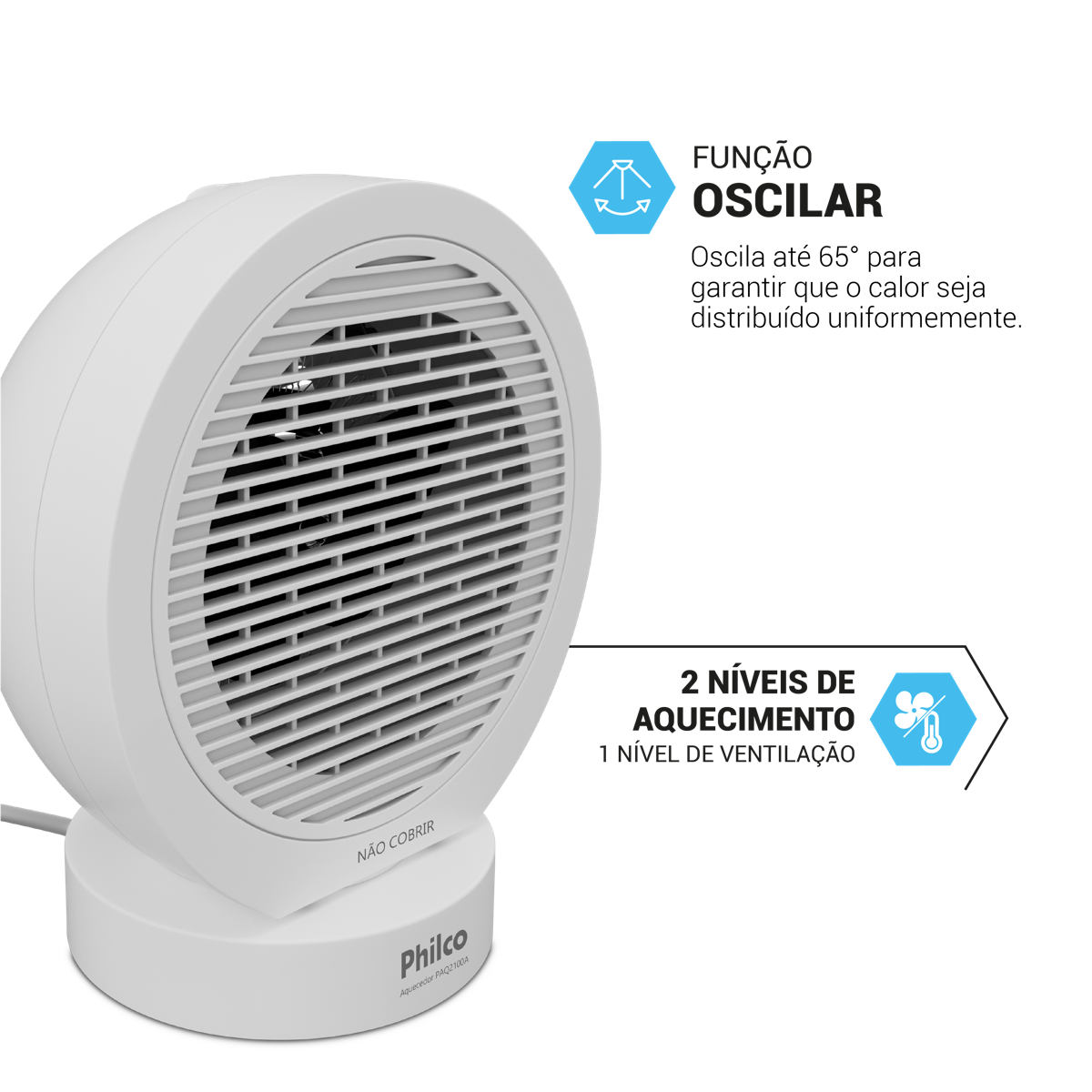 Aquecedor Philco Sistema Termo ventilador 3 em 1 PAQ2100A