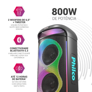 Caixa de Som Philco Ex Bass 700W Bluetooth V5.3 PCX6702