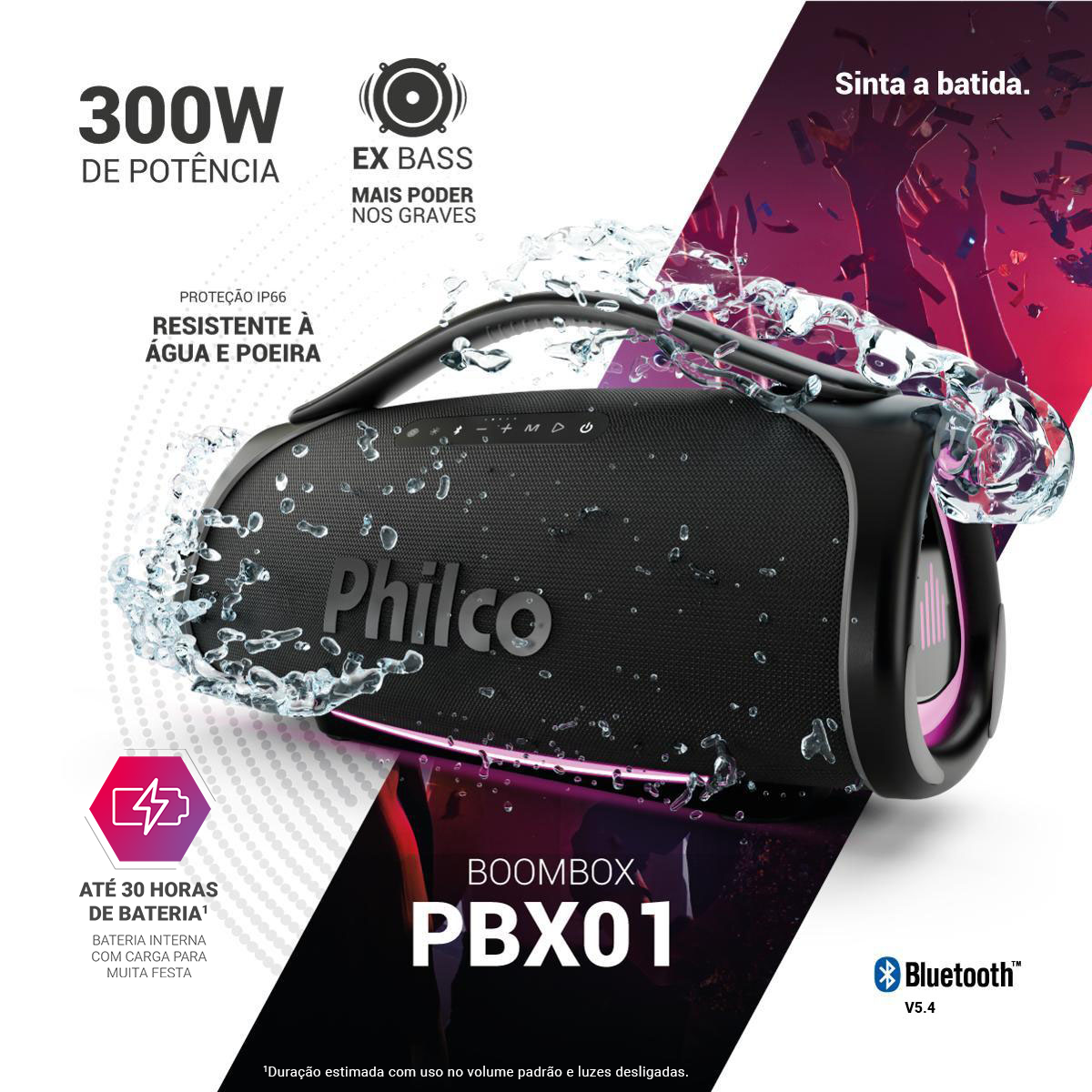 Boombox Philco Extreme Bluetooth V.5.4 PBX01 300W