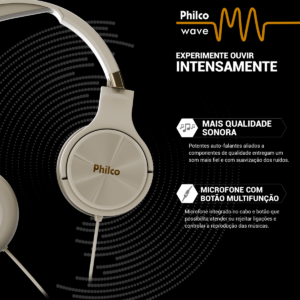 Fone de Ouvido Philco PFO02G Wave Flat Bivolt