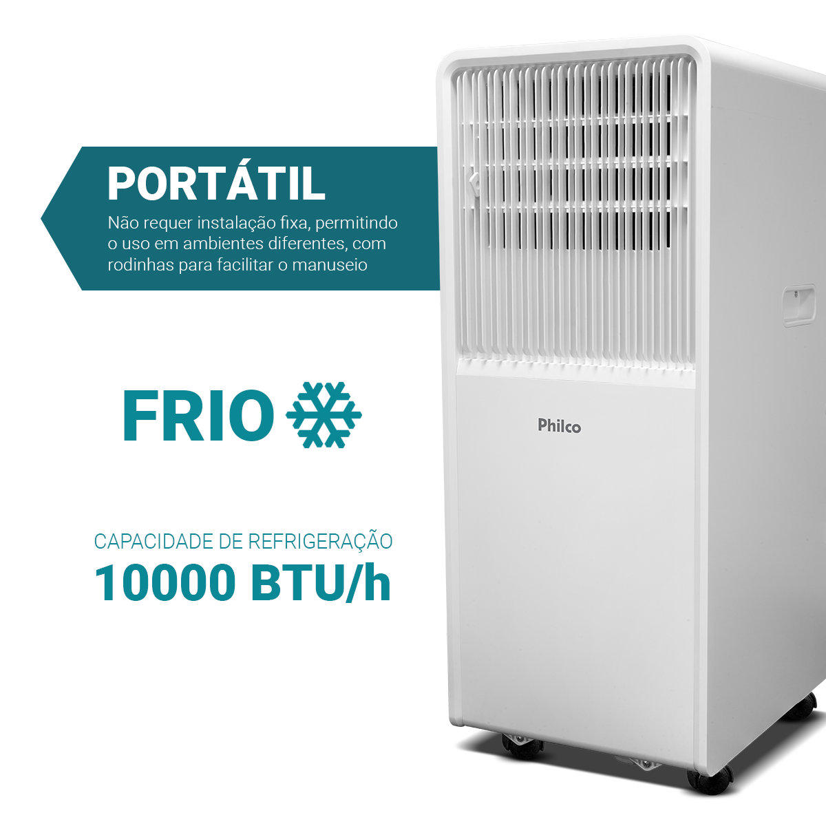 Ar-Condicionado Philco Portátil 10000BTUs Frio PAC10FN