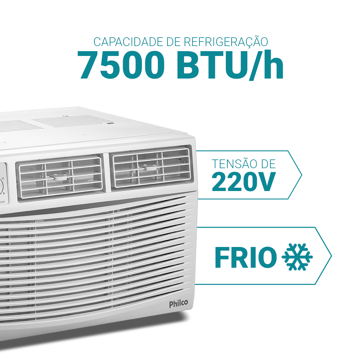 Ar-Condicionado Janela 7500BTUs Philco Frio PAJ7FA