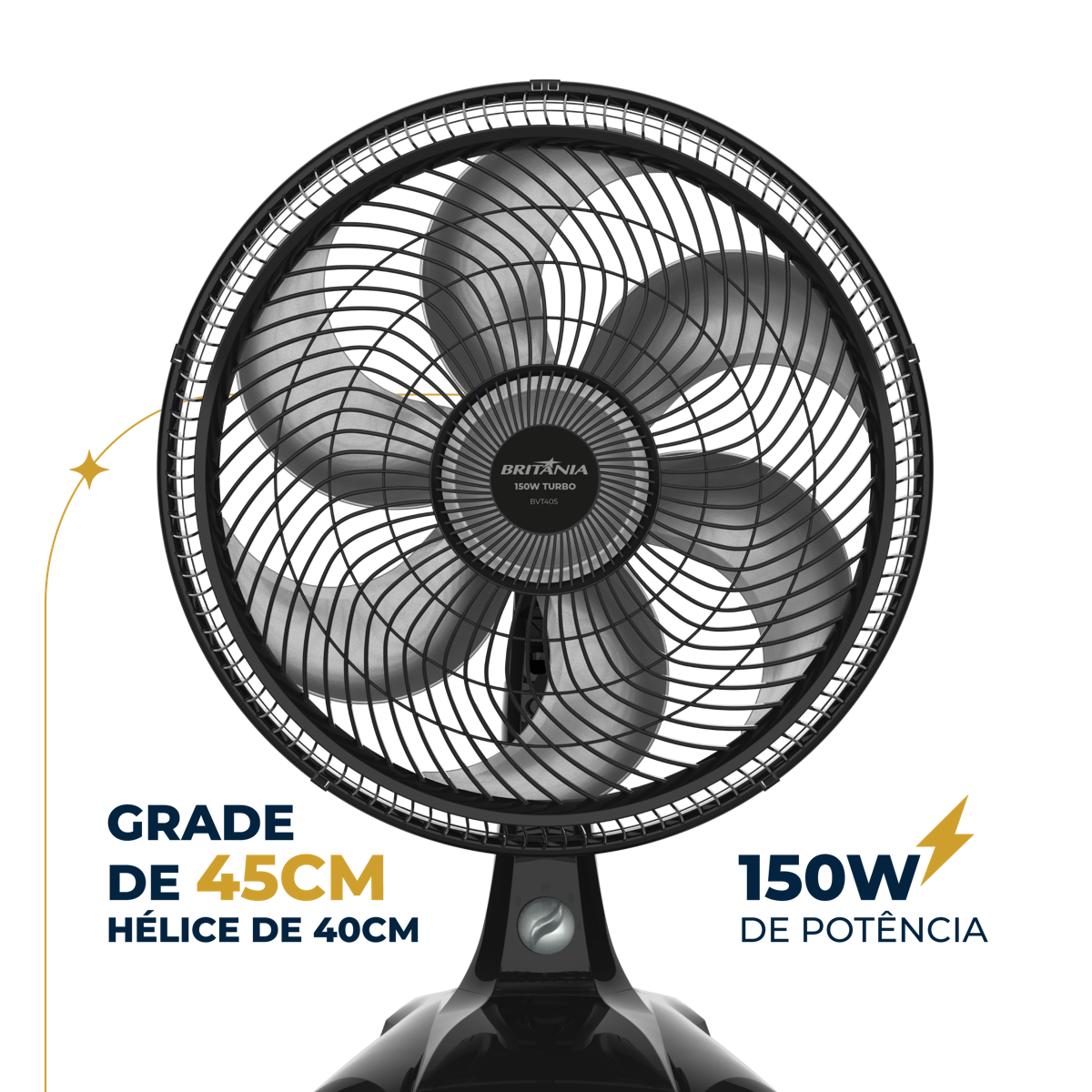 Ventilador Britânia BVT405 Tecnologia Maxx Force 150W