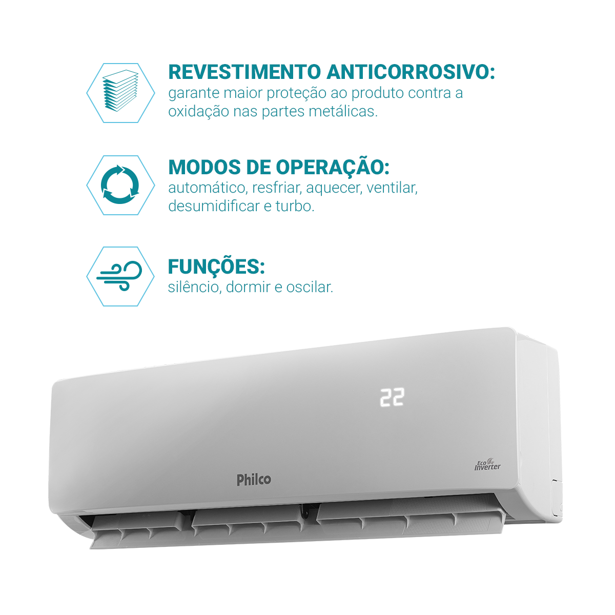 Ar-Condicionado Philco 9000 BTU/h PAC9QC