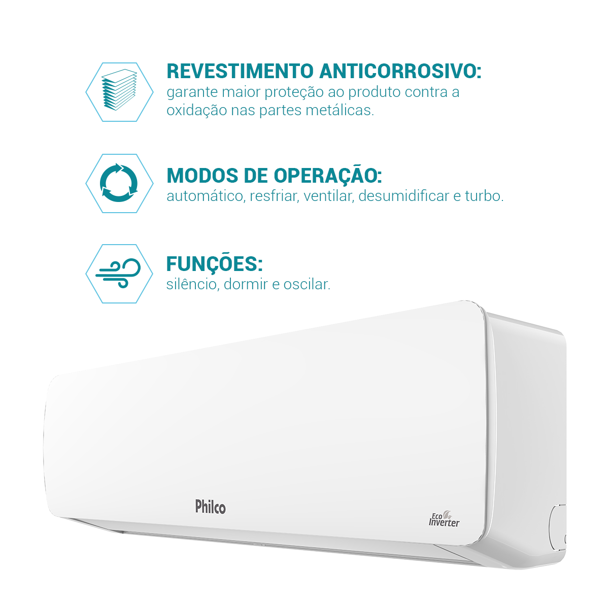 Ar-Condicionado Philco Split Inverter 18000BTUs Frio PAC18FC