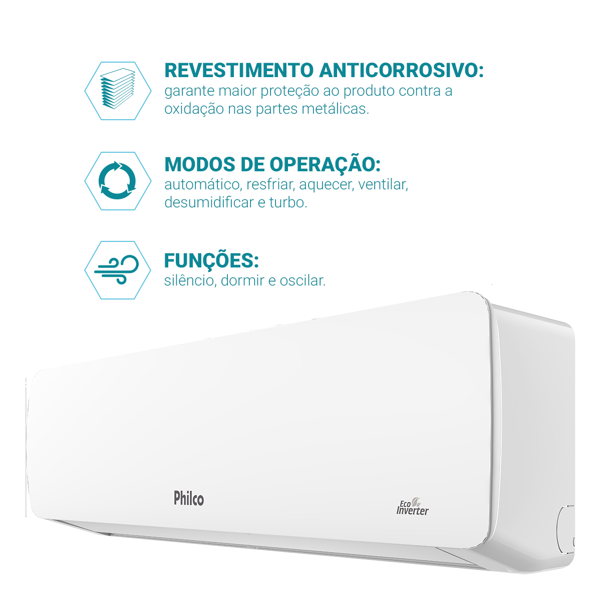 Ar-Condicionado Philco Split Inverter 18000BTUs PAC18QC