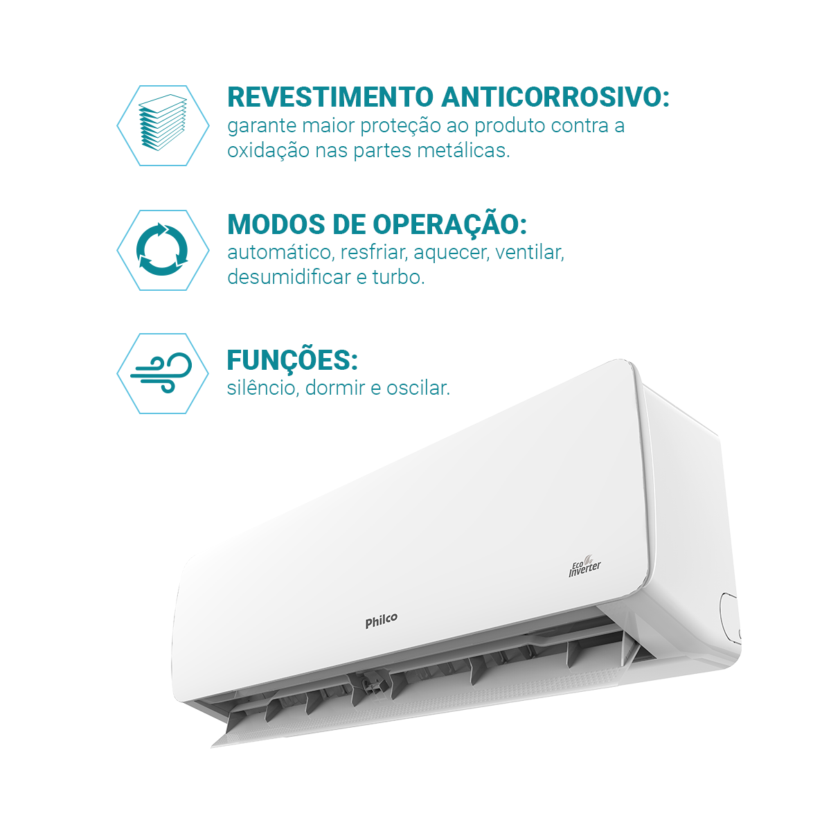Ar-Condicionado Philco Split Inverter 24000BTUs PAC24QC