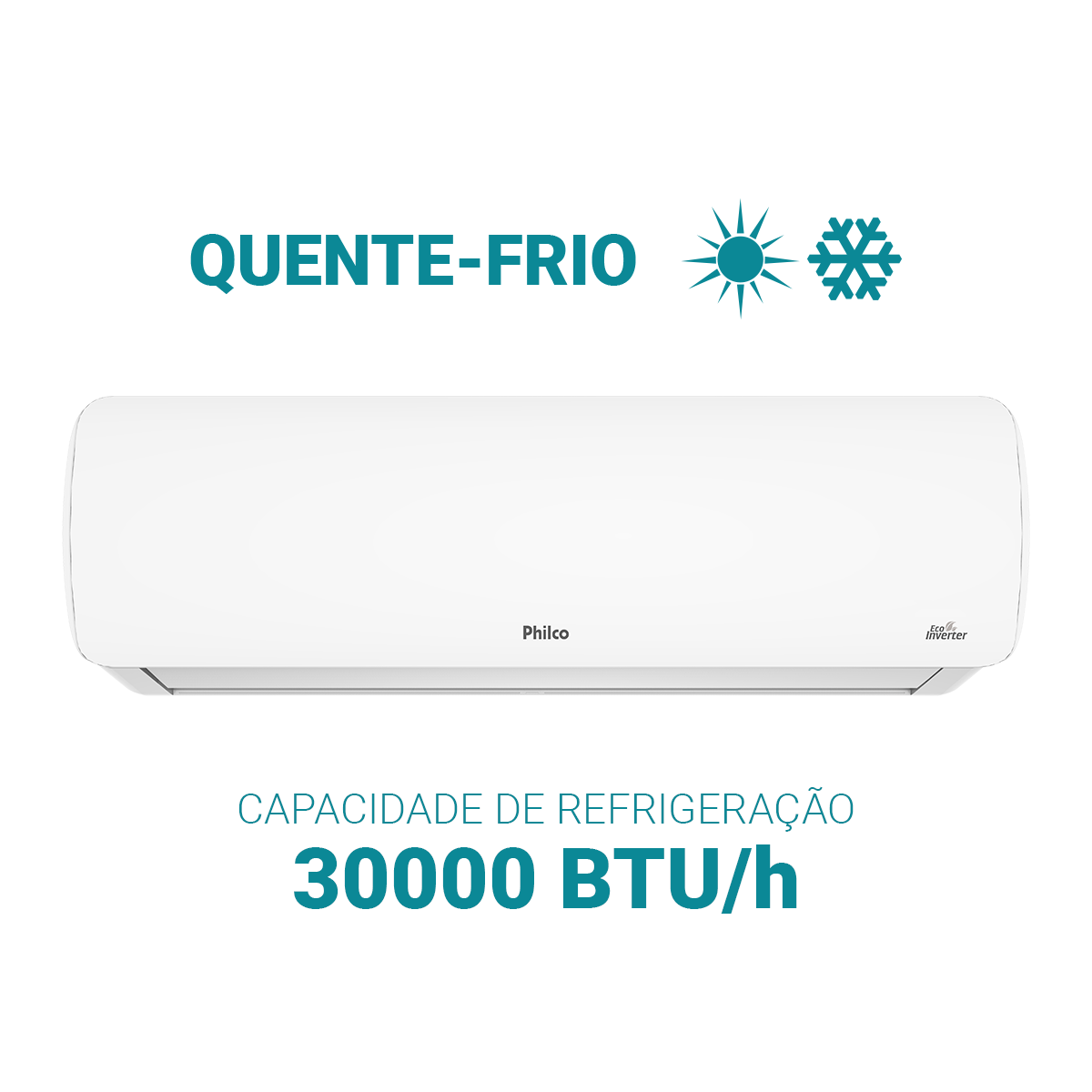 Ar-Condicionado Split 30000BTUs Philco Quente/Frio PAC30QC