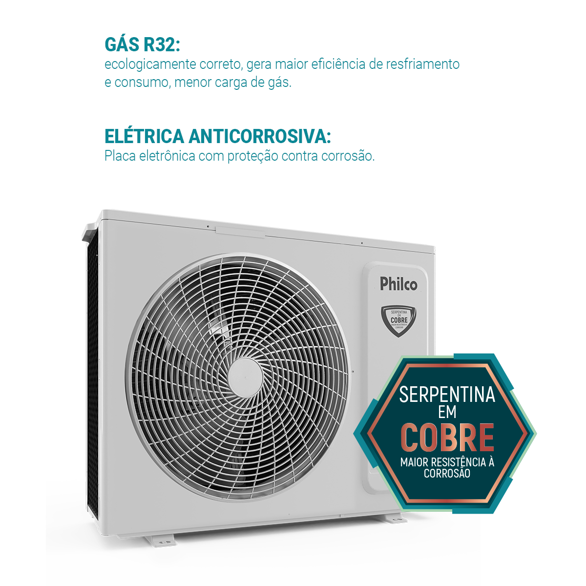 Ar-condicionado 9000 Btus Philco Inverter Ciclo de ar Frio PAC9FB