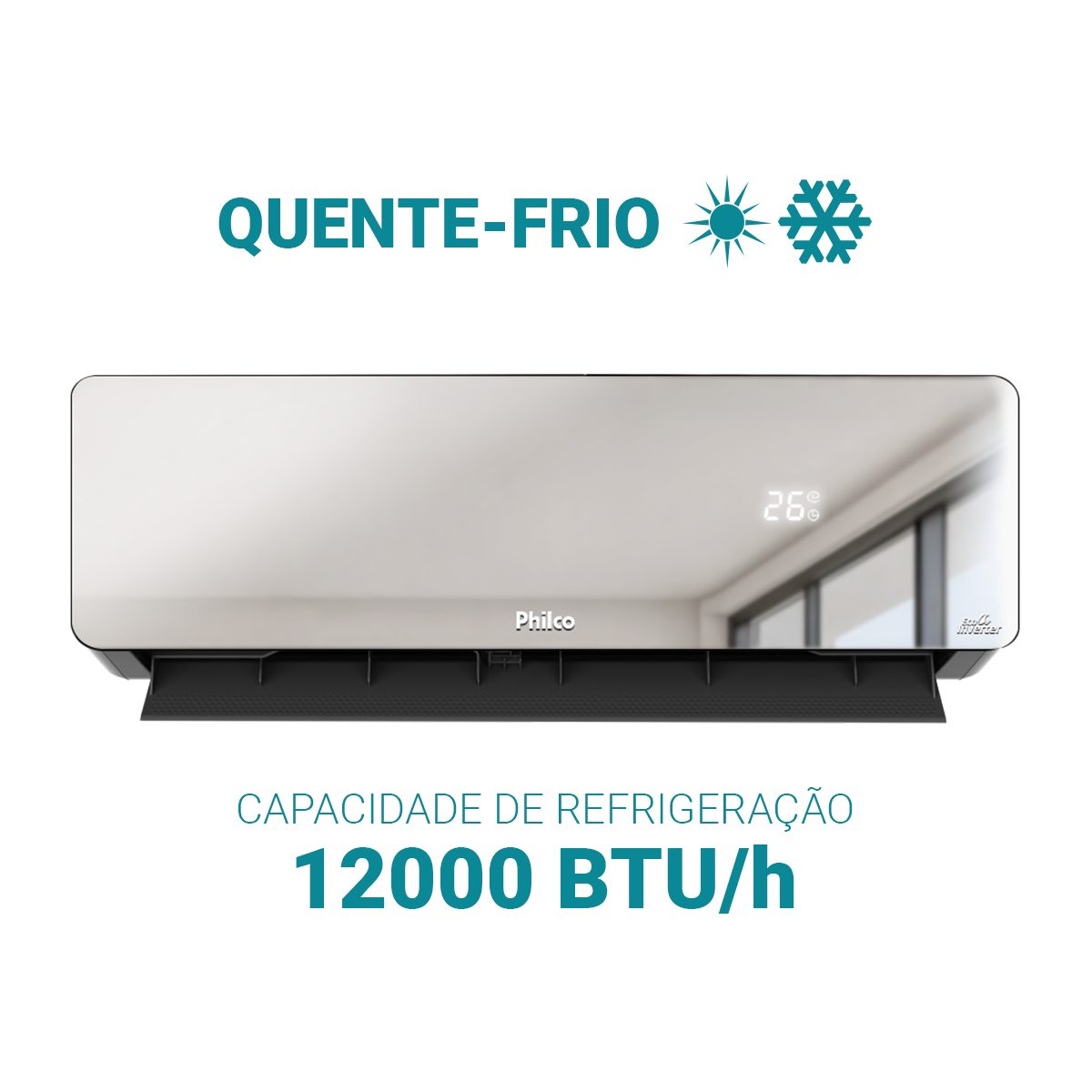 Ar-Condicionado Philco Espelhado Inverter 12000BTUs PAC12QG