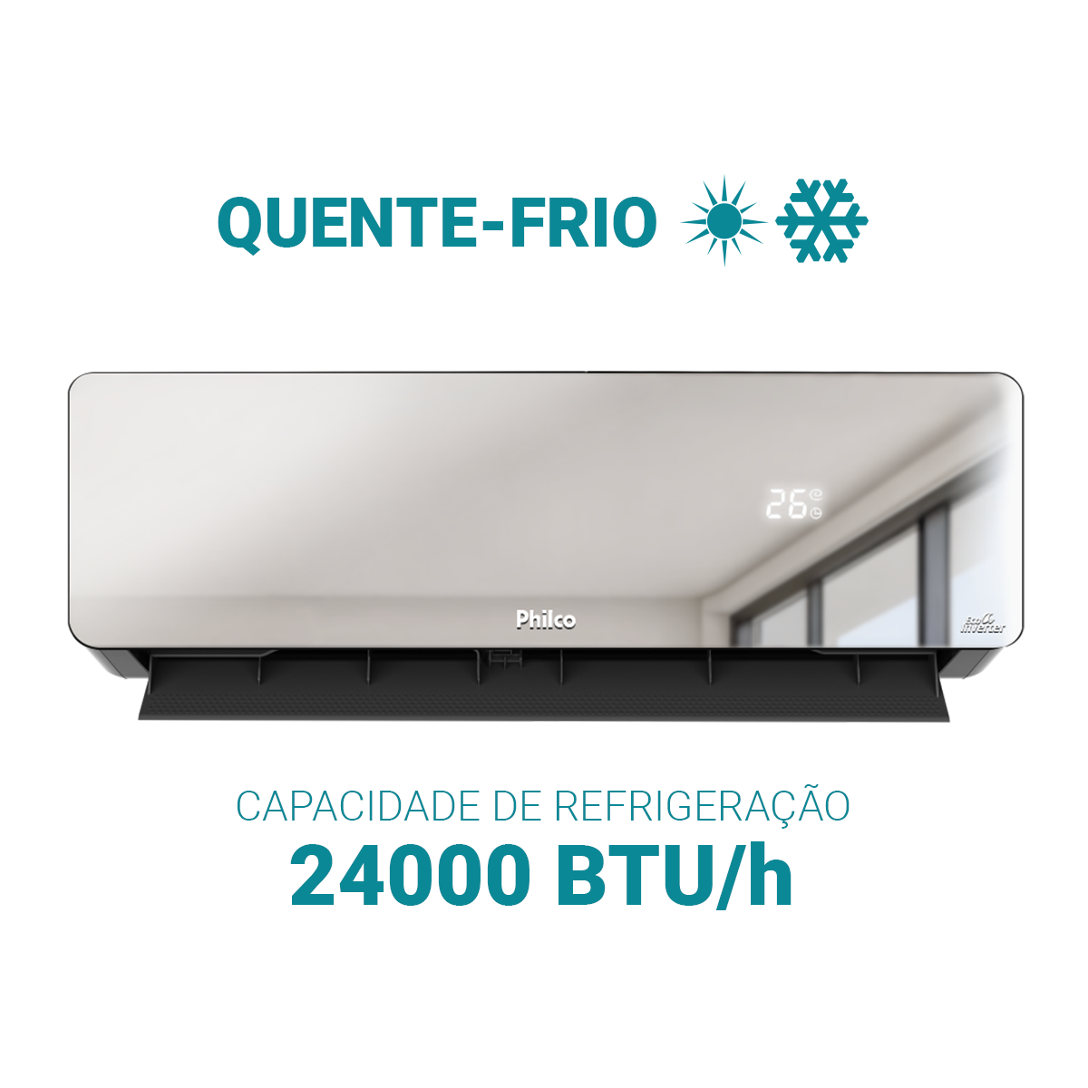 Ar-Condicionado Philco Espelhado Inverter 24000BTUs PAC24QG