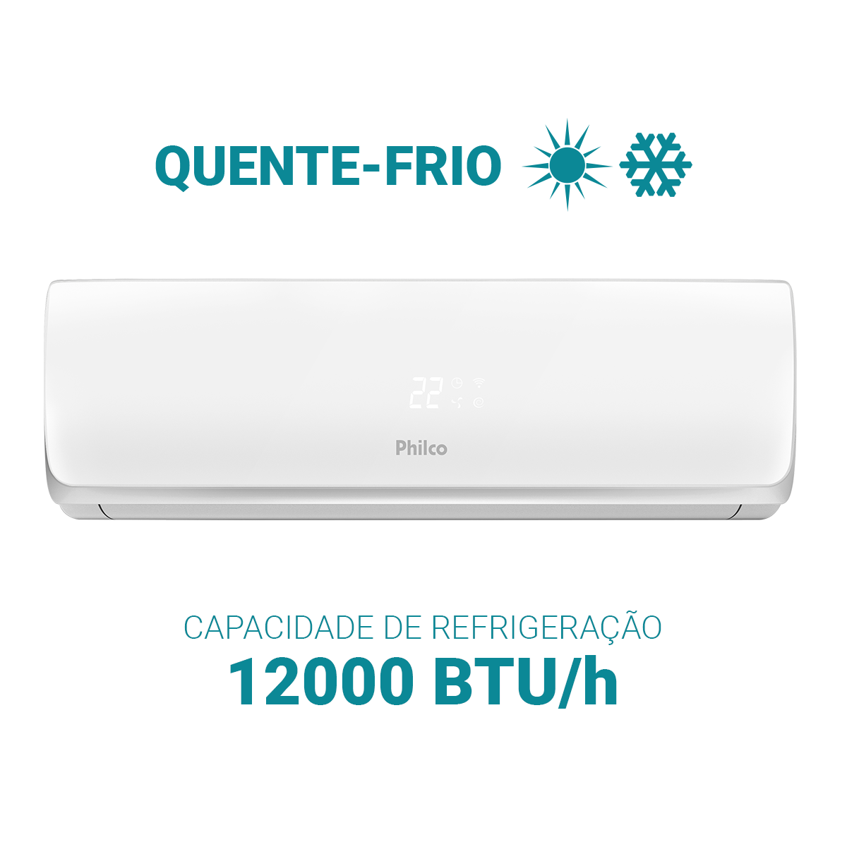 Ar-Condicionado Split 12000BTUs Philco Quente/Frio PAS12QT