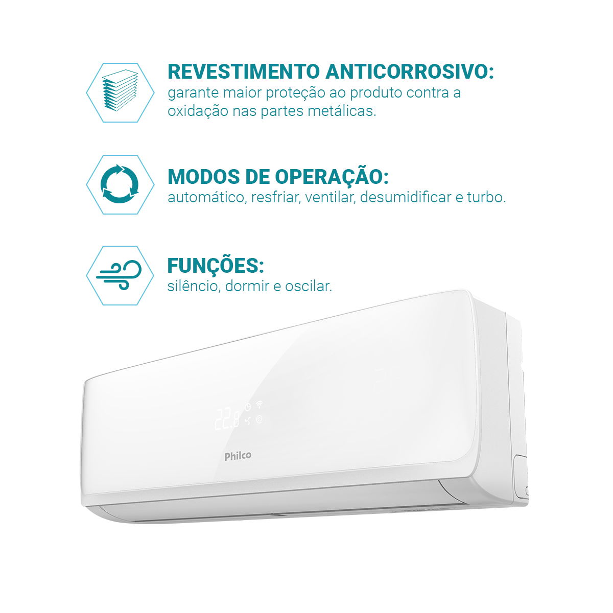 Ar-Condicionado Philco Split 9000BTUs Frio PAS9FT